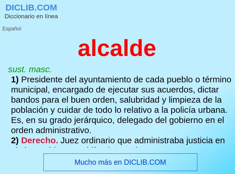 What is alcalde - meaning and definition