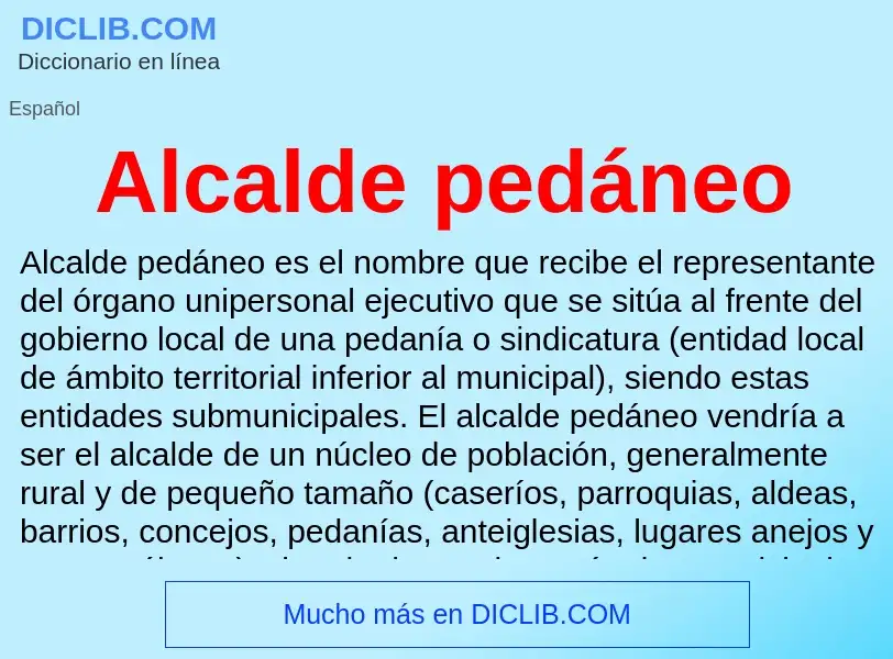 What is Alcalde pedáneo - definition