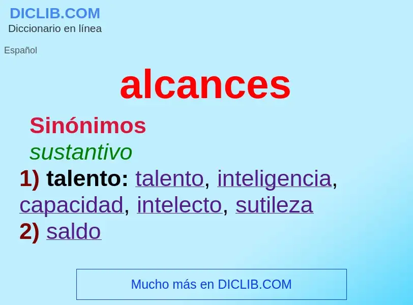 What is alcances - definition