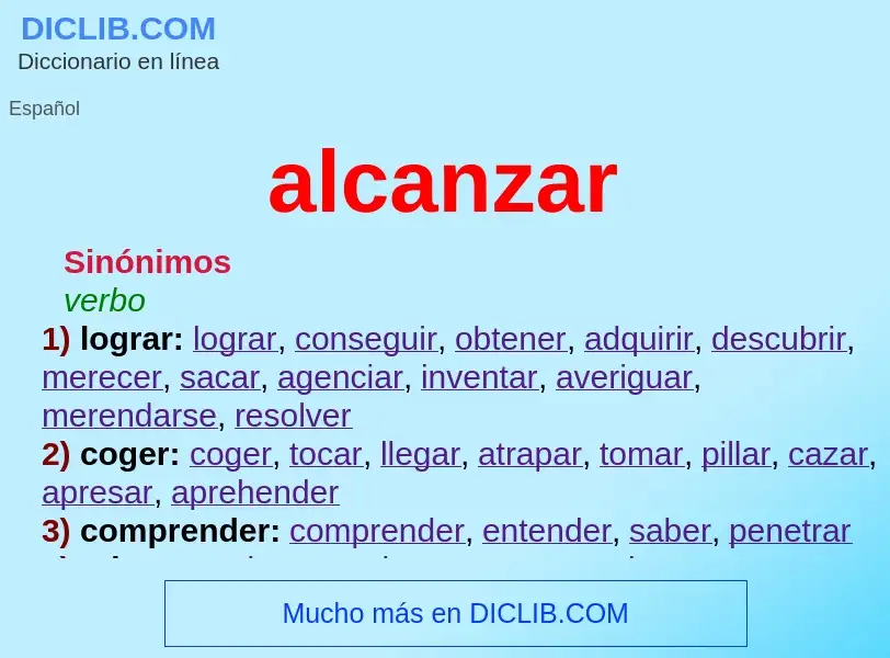 Was ist alcanzar - Definition