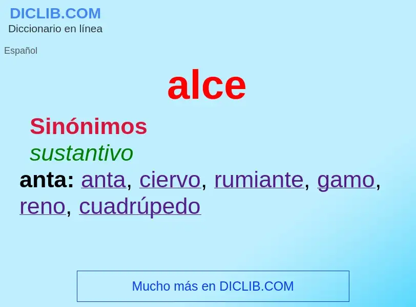 ¿Qué es alce? - significado y definición