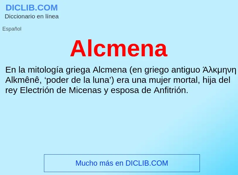 ¿Qué es Alcmena? - significado y definición