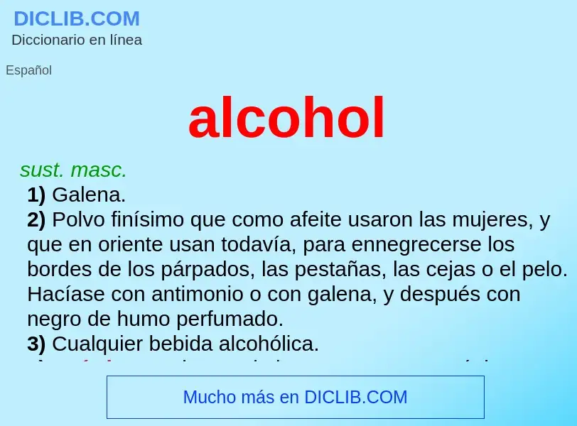 Che cos'è alcohol - definizione