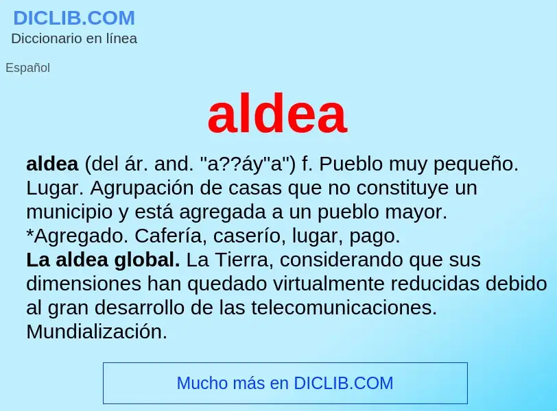 What is aldea - meaning and definition