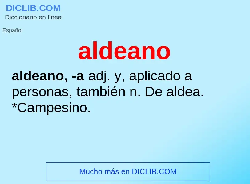 What is aldeano - definition