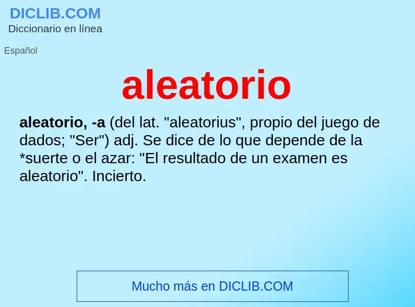 What is aleatorio - definition