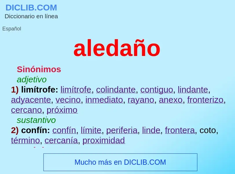 Was ist aledaño - Definition