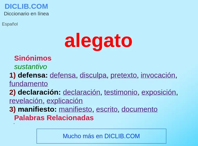 Was ist alegato - Definition