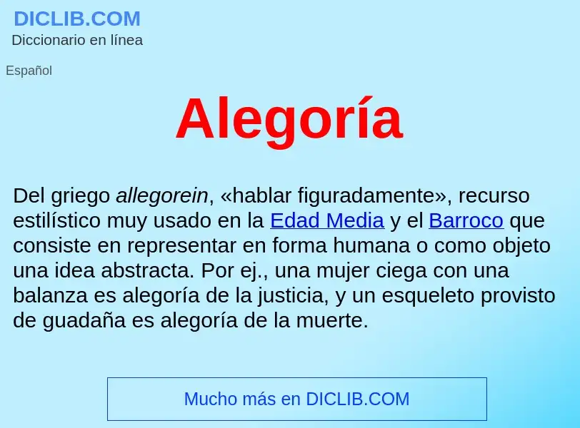 Wat is Alegoría  - definition