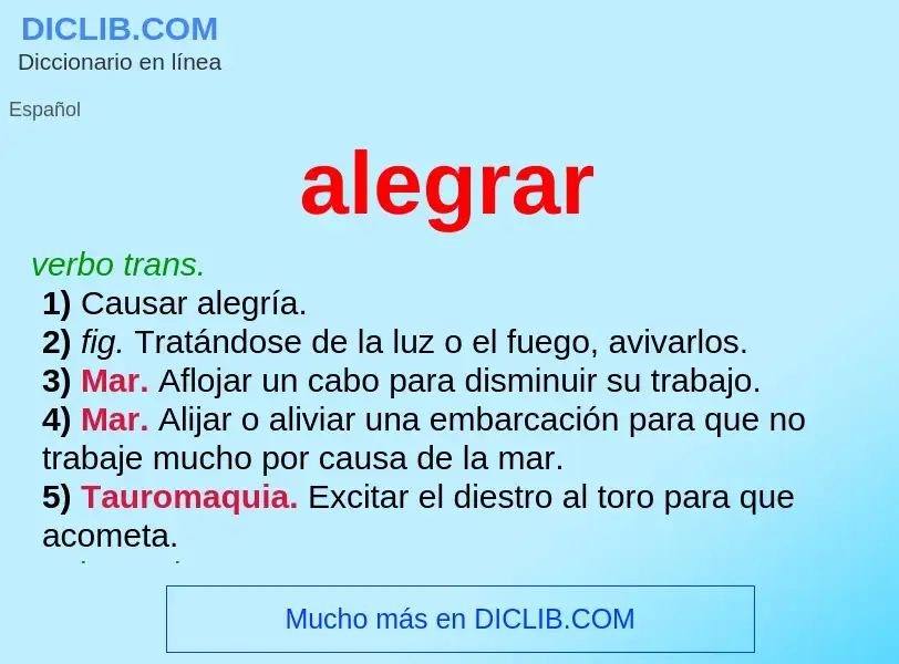 What is alegrar - definition