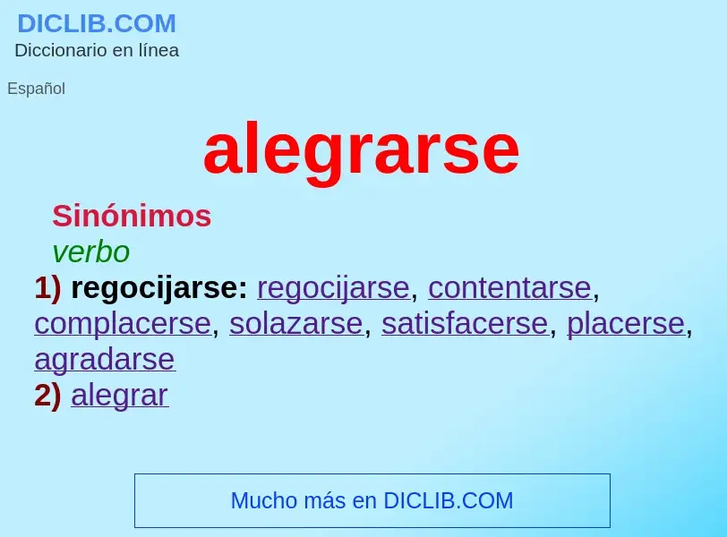 What is alegrarse - meaning and definition