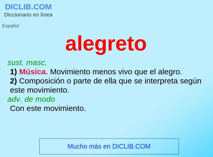 What is alegreto - definition