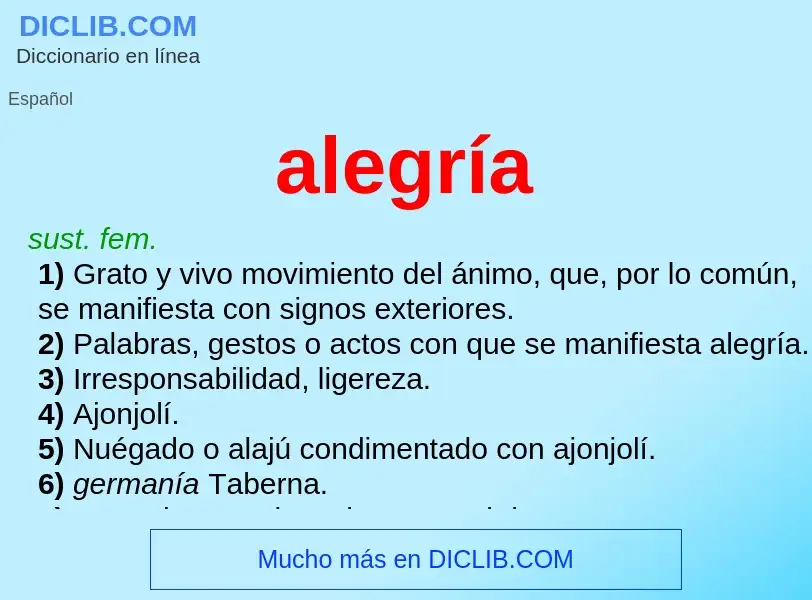 Was ist alegría - Definition