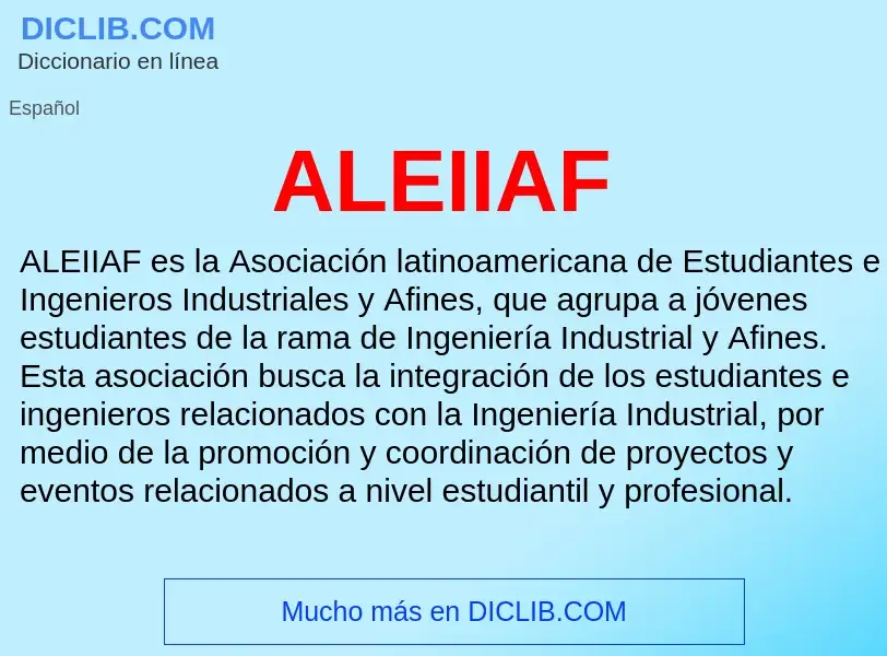 ¿Qué es ALEIIAF? - significado y definición