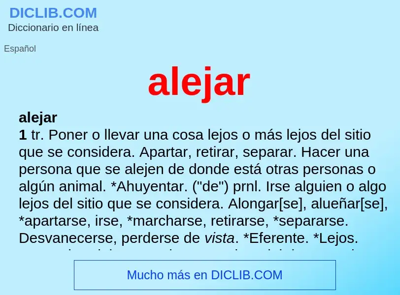 What is alejar - definition