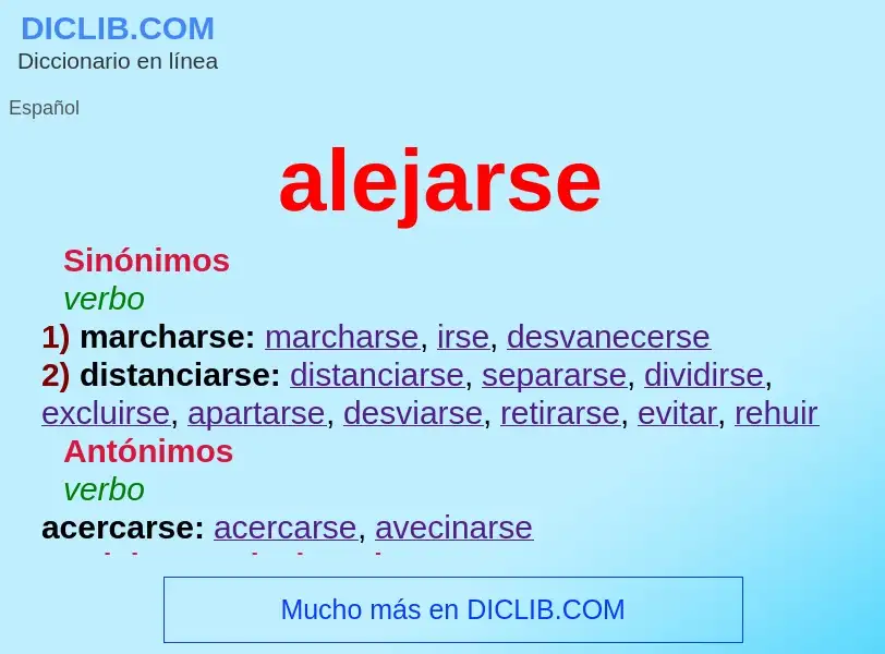 What is alejarse - definition