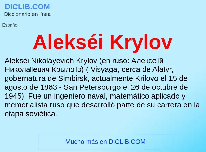 Что такое Alekséi Krylov - определение