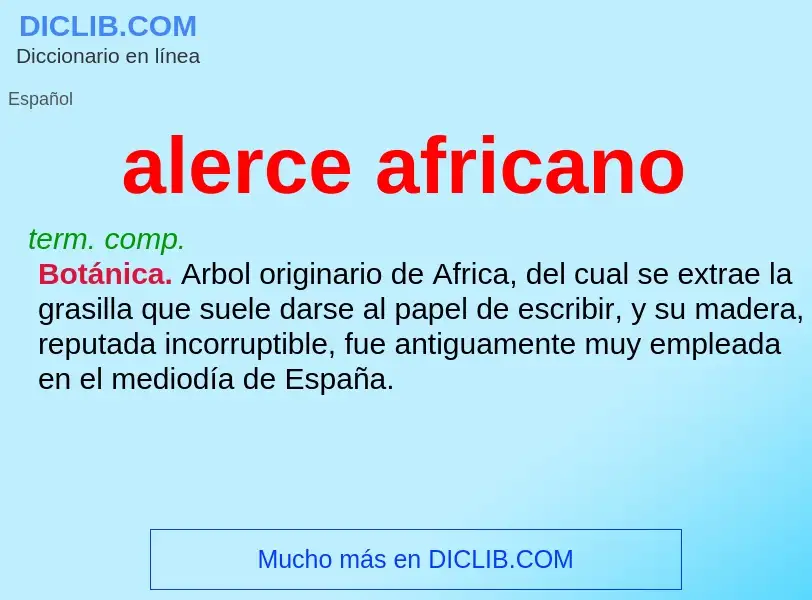 Was ist alerce africano - Definition