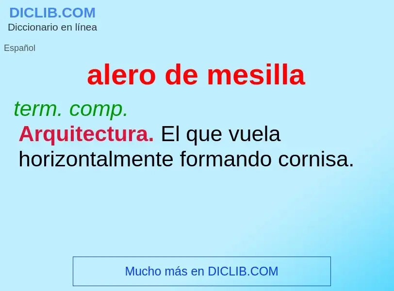 ¿Qué es alero de mesilla? - significado y definición