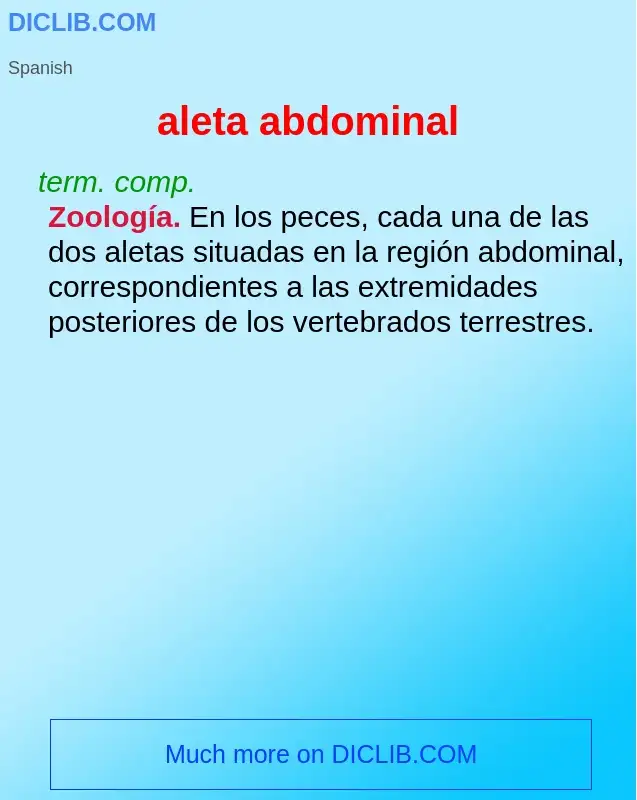 What is aleta abdominal - definition