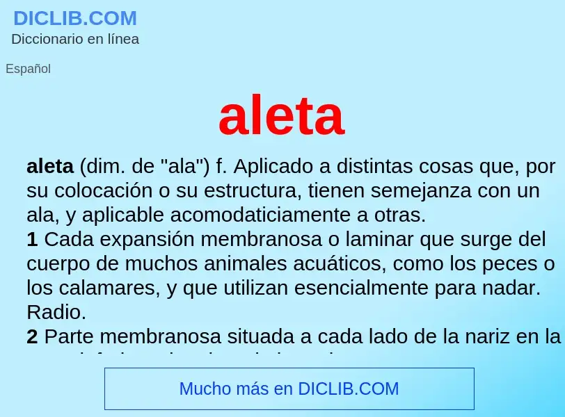 ¿Qué es aleta? - significado y definición