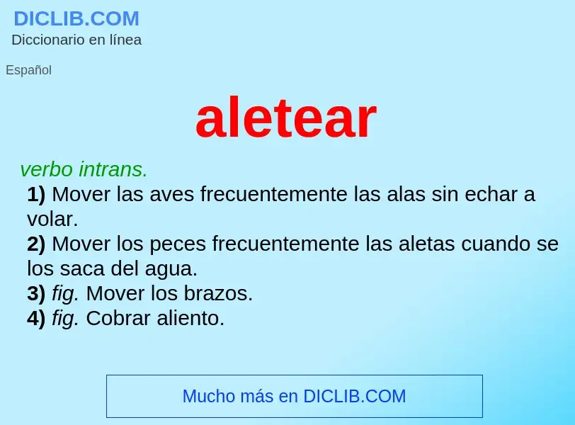 ¿Qué es aletear? - significado y definición