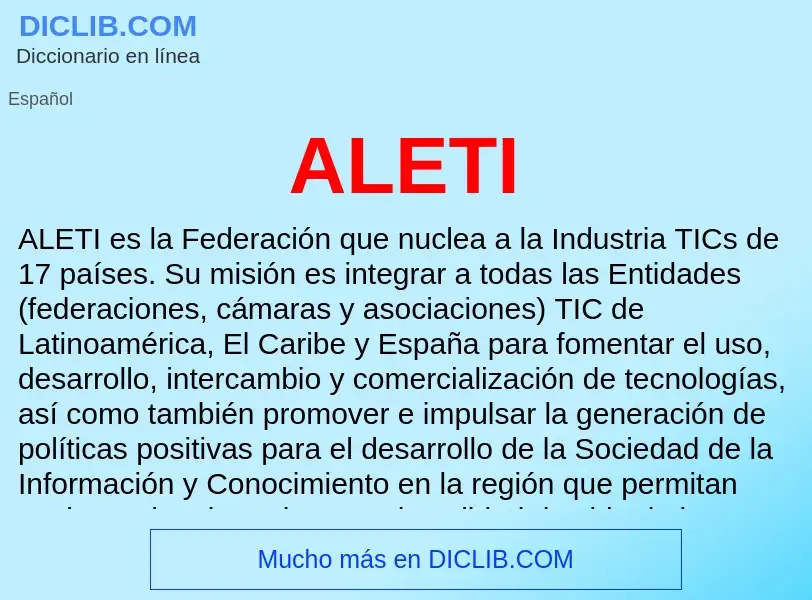 ¿Qué es ALETI? - significado y definición