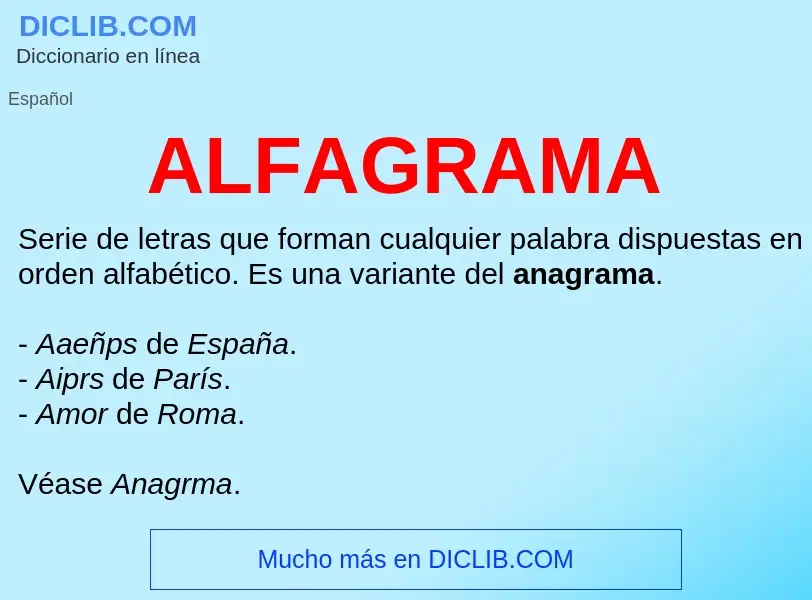 What is ALFAGRAMA - definition