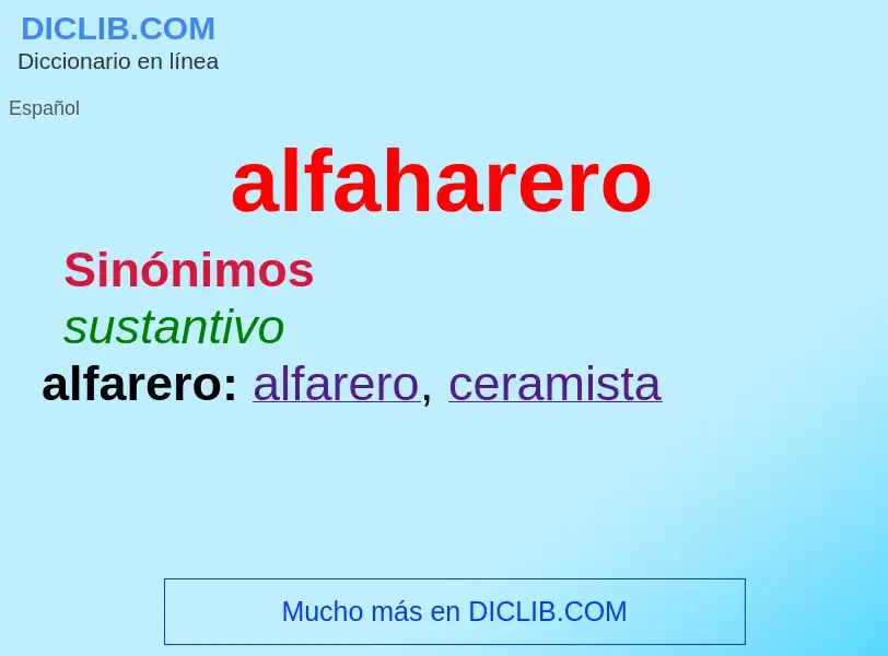 ¿Qué es alfaharero? - significado y definición