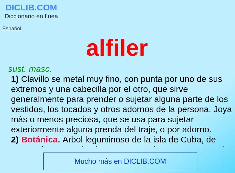 ¿Qué es alfiler? - significado y definición