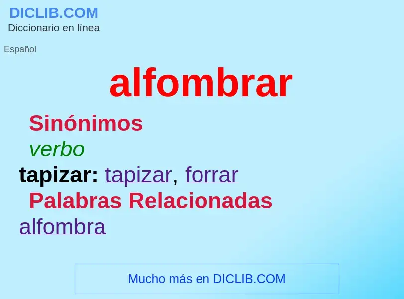 What is alfombrar - definition