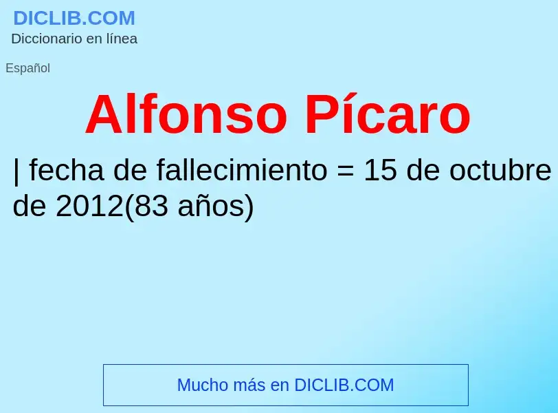 ¿Qué es Alfonso Pícaro? - significado y definición