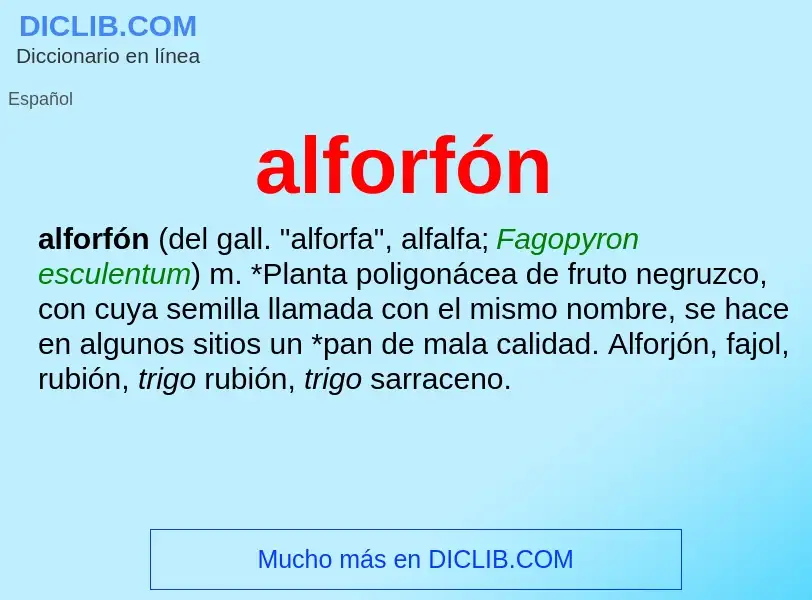 Что такое alforfón - определение