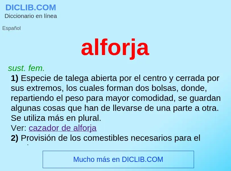 What is alforja - meaning and definition