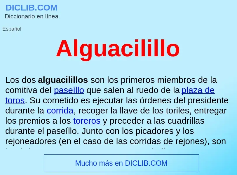 ¿Qué es Alguacilillo ? - significado y definición