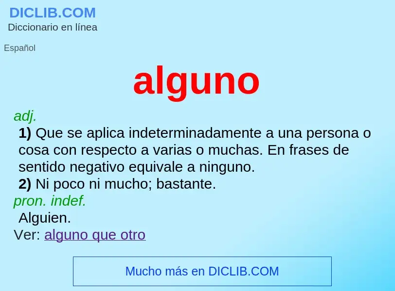 What is alguno - meaning and definition