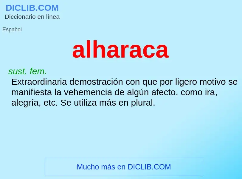 Wat is alharaca - definition