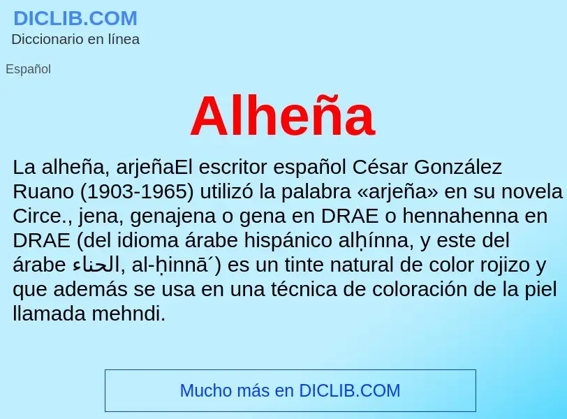 ¿Qué es Alheña? - significado y definición