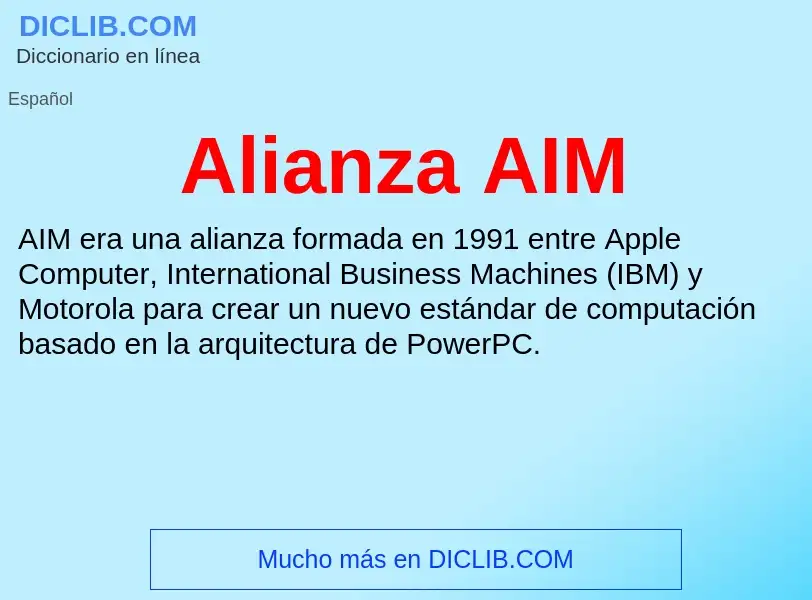 What is Alianza AIM - meaning and definition