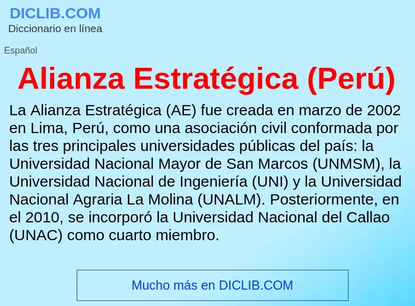 ¿Qué es Alianza Estratégica (Perú)? - significado y definición