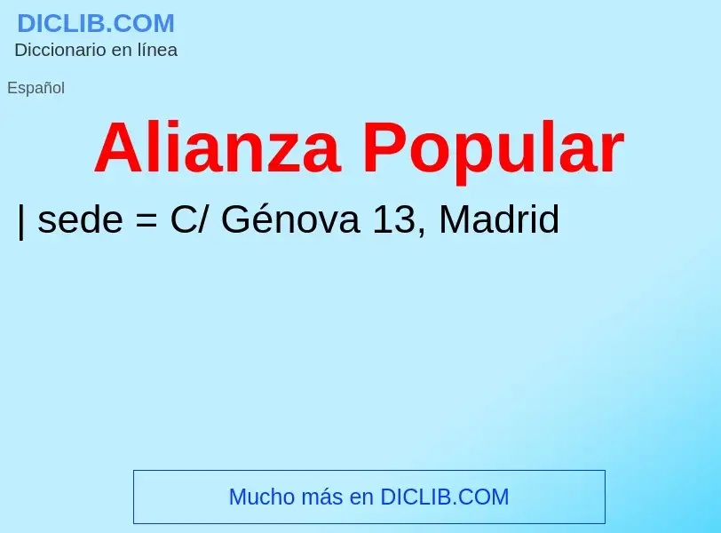 What is Alianza Popular - meaning and definition