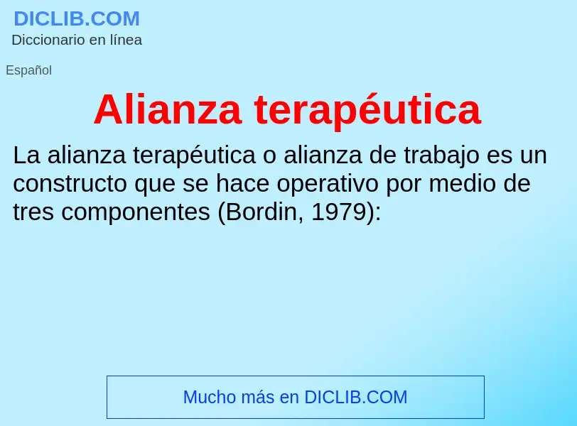 Was ist Alianza terapéutica - Definition