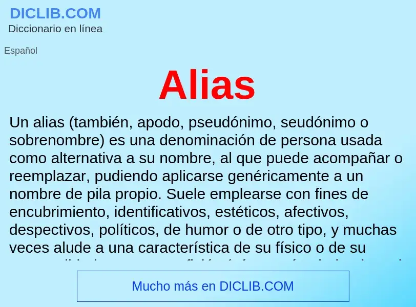 Wat is Alias - definition