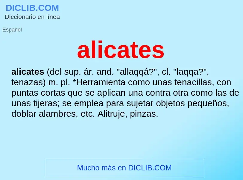 ¿Qué es alicates? - significado y definición