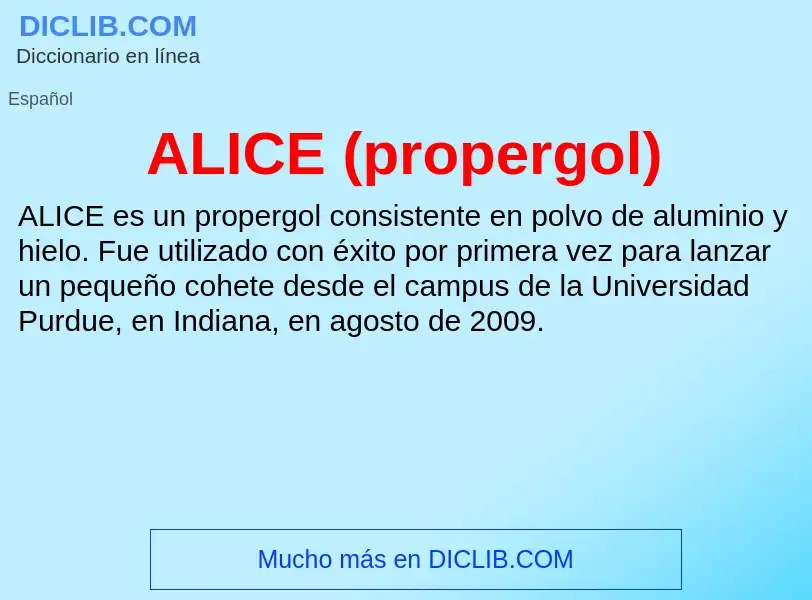 What is ALICE (propergol) - definition