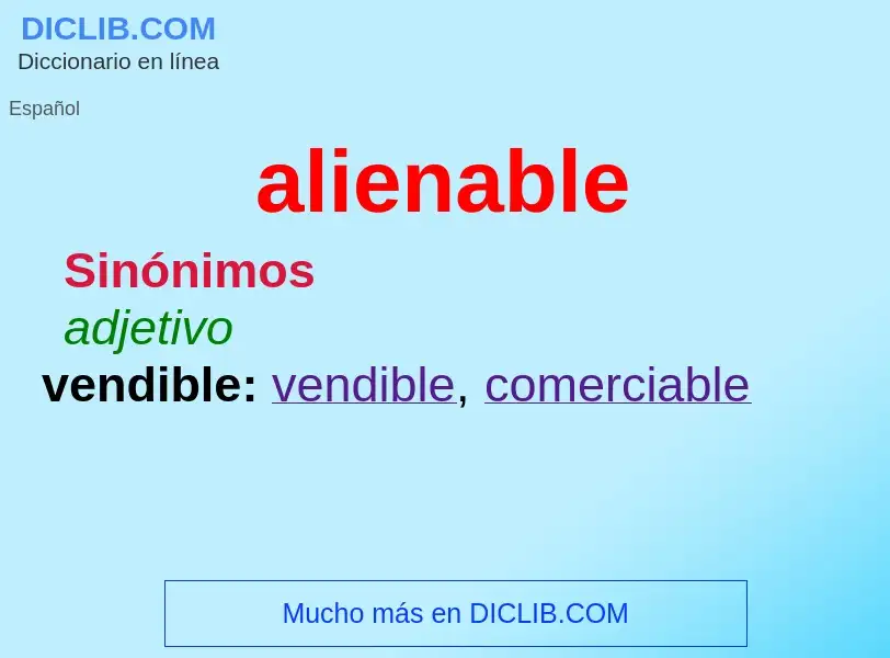 What is alienable - definition