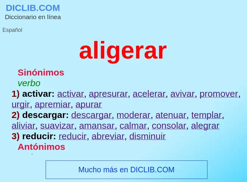 Was ist aligerar - Definition