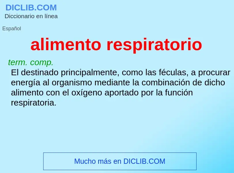 ¿Qué es alimento respiratorio? - significado y definición