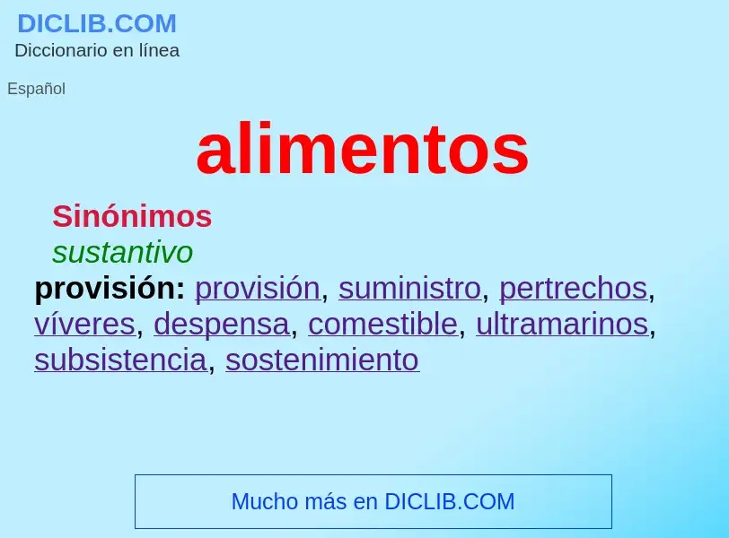 What is alimentos - definition