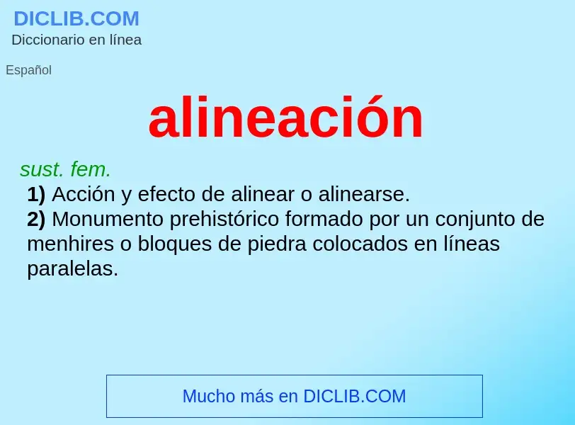 What is alineación - meaning and definition